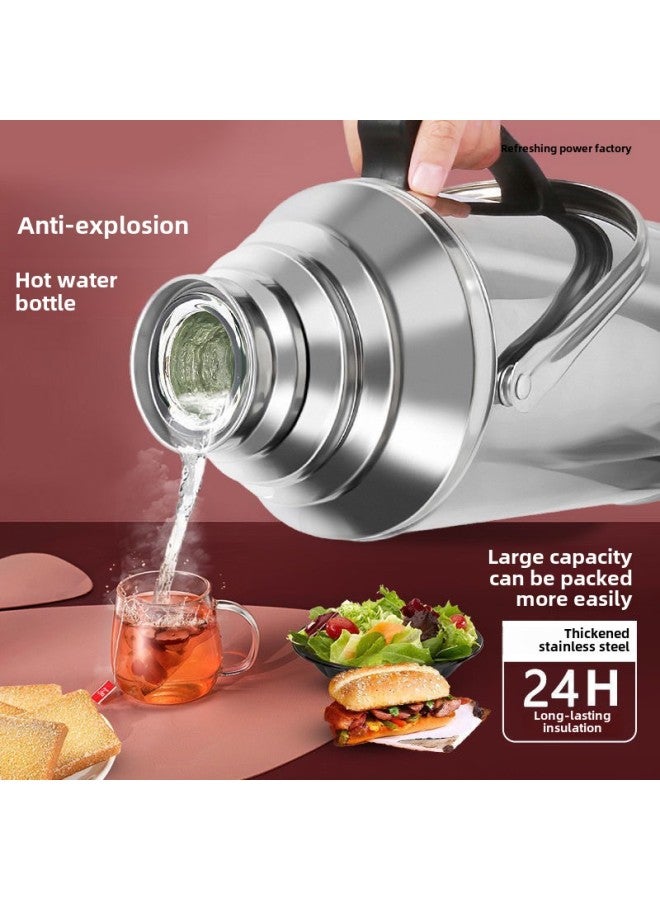 Stainless Steel Thermos Household Student Thermos Bottle Thermos Commercial Restaurant Hotel Large Capacity Thermos Bottle Thermos-Colour:3.3l (8 Lbs) Flat Cover Bronze-Capacity:304 Stainless Steel Extra Thick Model [three-year Warranty] - Image 5