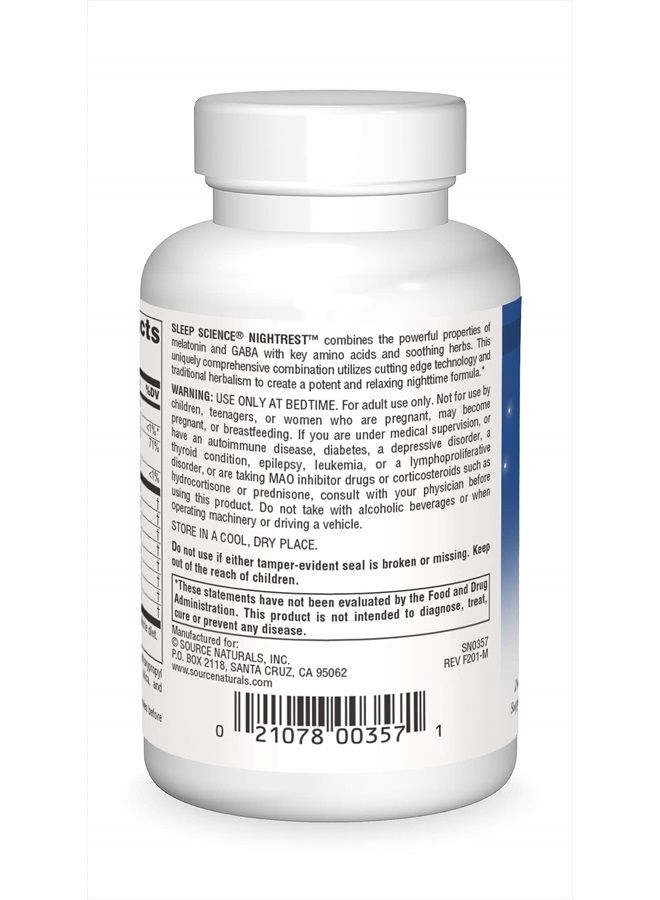 Source Naturals Sleep Science NightRest with Melatonin - 50 Tablets - Image 2