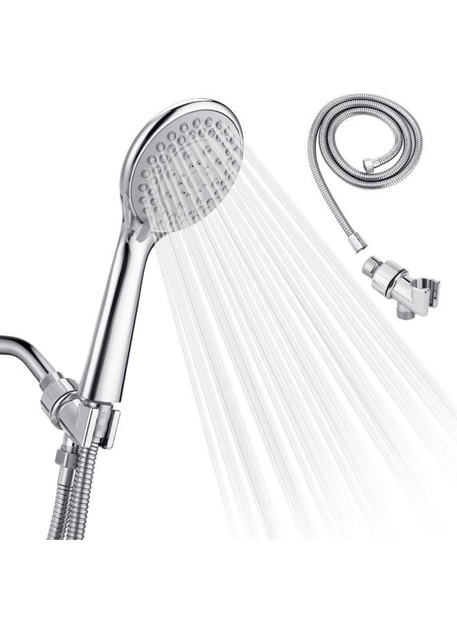LifHap Detachable Handheld Shower Head with Hose - High pressure 5 Functions Showerheads/Aquacare Hand Held Shower Heads,Extra Long 4.7 ft. Stainless Steel Hose and Holder (B0BJTKZPBR) - Image 1