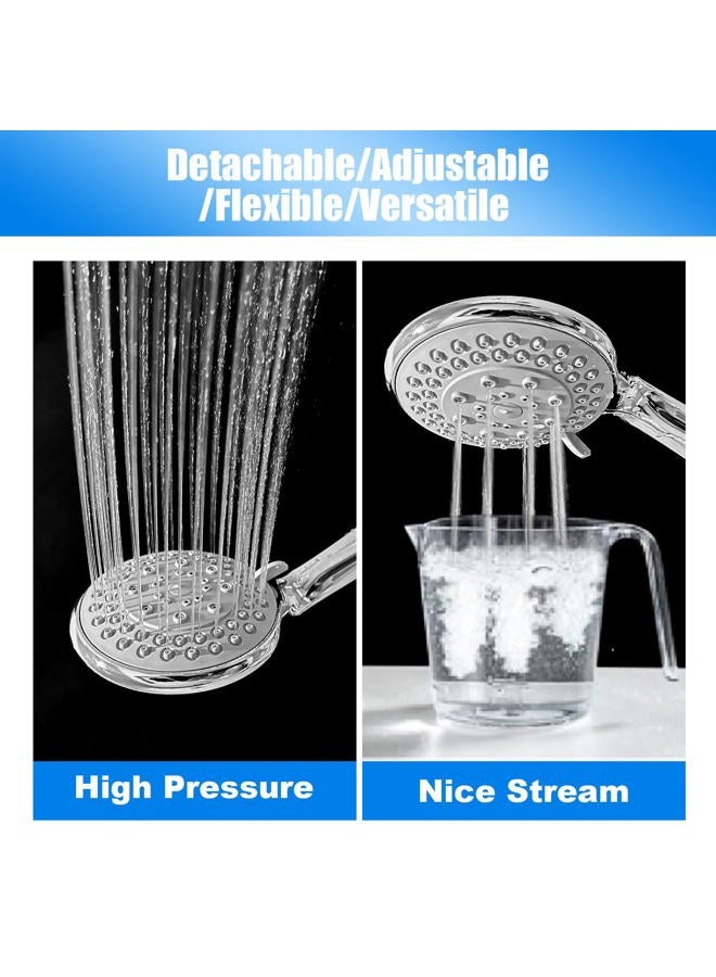 LifHap Detachable Handheld Shower Head with Hose - High pressure 5 Functions Showerheads/Aquacare Hand Held Shower Heads,Extra Long 4.7 ft. Stainless Steel Hose and Holder (B0BJTKZPBR) - Image 5