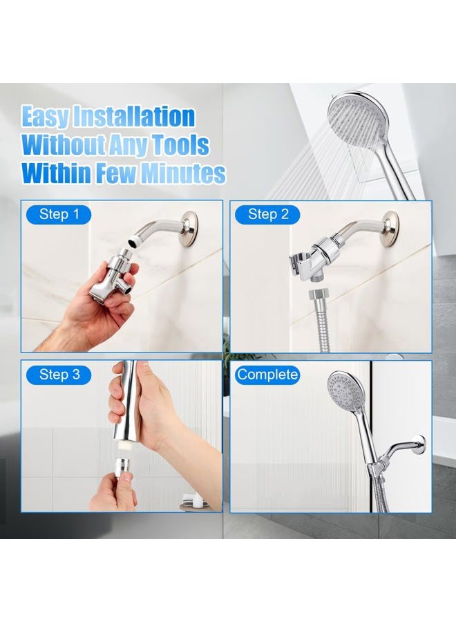 LifHap Detachable Handheld Shower Head with Hose - High pressure 5 Functions Showerheads/Aquacare Hand Held Shower Heads,Extra Long 4.7 ft. Stainless Steel Hose and Holder (B0BJTKZPBR) - Image 3