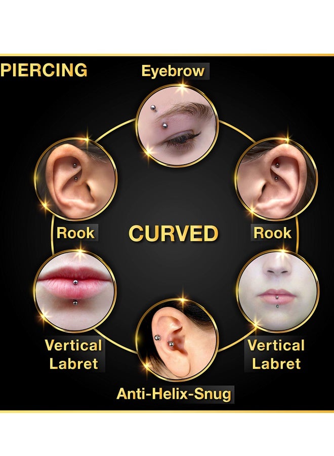 15 Pcs Stainless Steel Body Piercing Jewelry Set Versatile Rings  Studs for Nose Lip Ear Belly Button  More Hypoallergenic  Stylish Piercing Kit for Women Men  for Daily Wear Parties Street Style Looks Gift Giving - Image 4