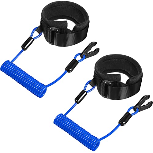 Frienda 2 Pieces Stop Kill Safety Lanyard Boat Engine Emergency Stop Switch Outboard Engine Switch Chlanyard Cord Replacement Emergency Cut Off Cord SafetyBlue - Image 1