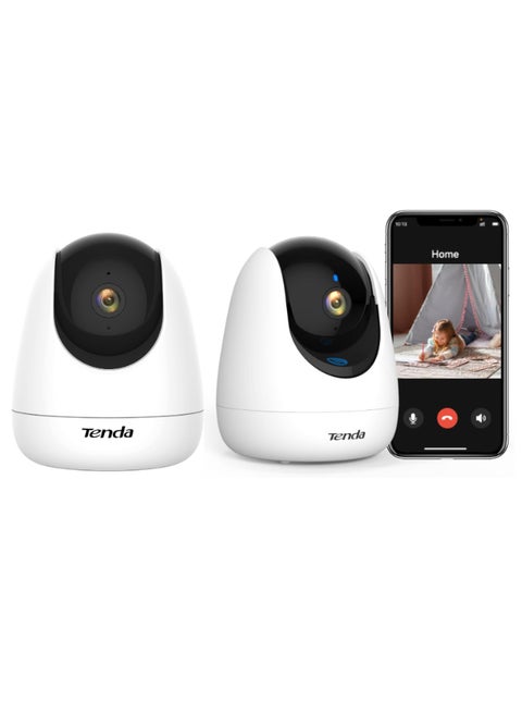 CP3 2-Pack Wi-Fi 6 Mesh Security Cameras | 1080p HD, AI-Powered Motion Detection, Full-Color Night Vision, IP65 Weatherproof, Smart Home Integration, Easy Setup, 360° Coverage