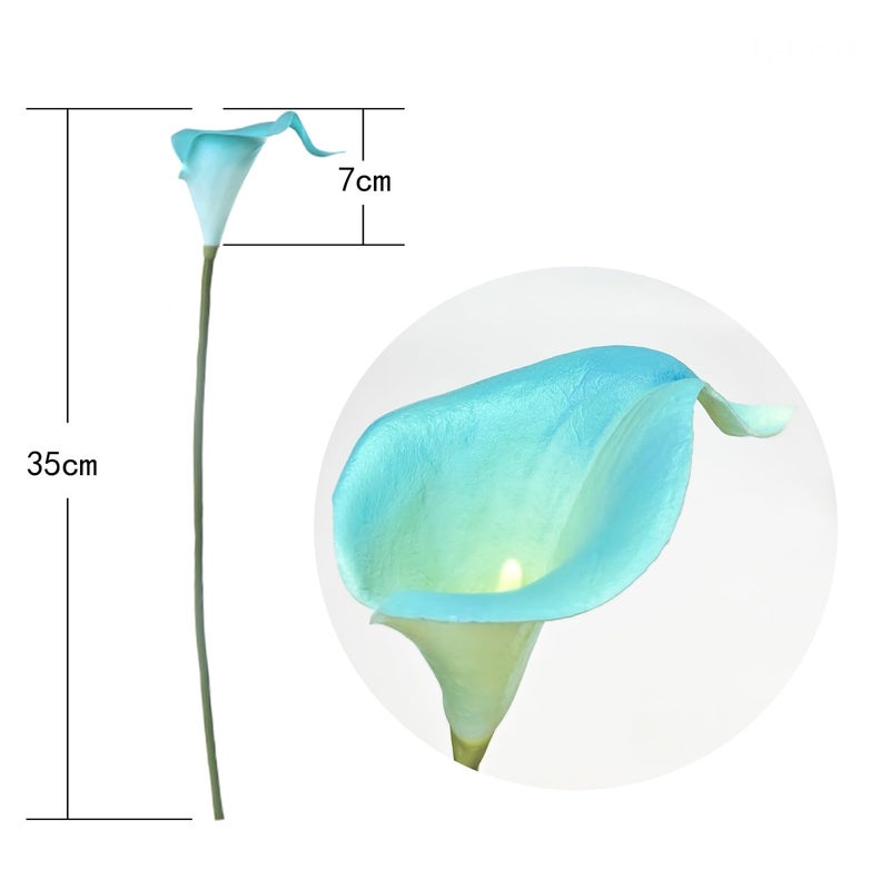 Letjolt Peacock Blue Calla Lily 20Pcs Artificial Flowers Bouquet for Wedding Bride Shower Blessing Gift Home Decoration Faux Calla Lilies Flower  20 Pieces