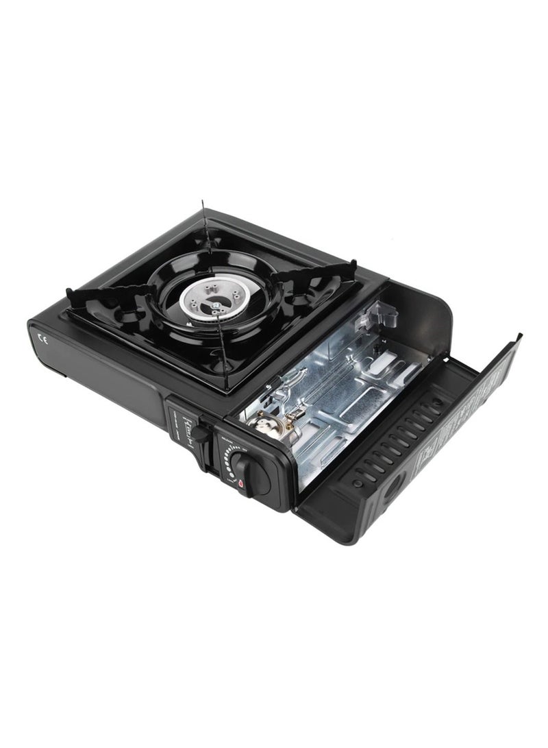 Generic Camping Portable Gas Stove Black Stainless Steel Outdoor Cooking Burner for Weekend Camping Trekking Table Top Cooking Boating - Image 2