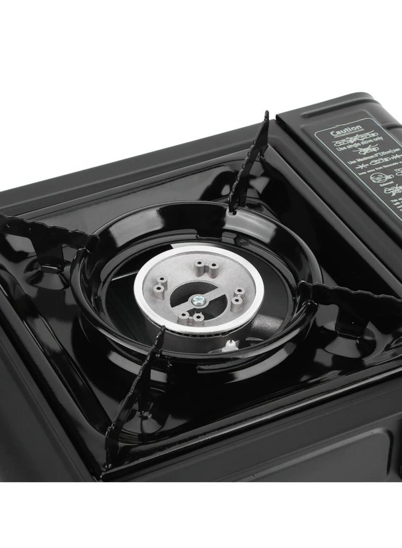 Generic Camping Portable Gas Stove Black Stainless Steel Outdoor Cooking Burner for Weekend Camping Trekking Table Top Cooking Boating - Image 3