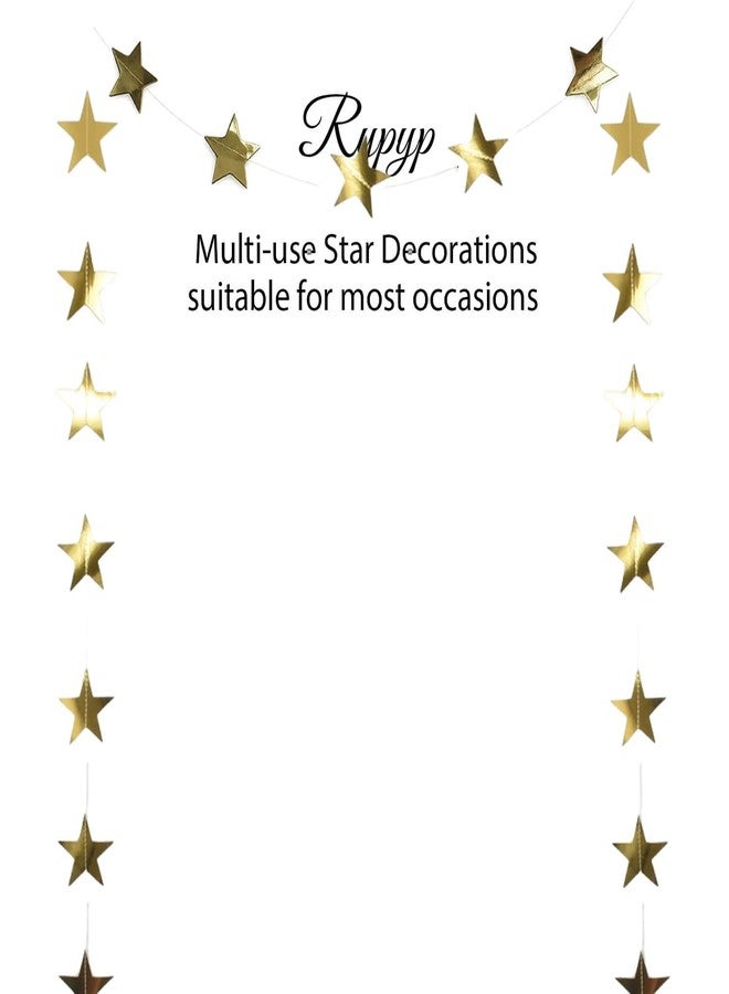 Rypyp 105Feet Gold Star Garland Party Banner for Graduation Decorations 2026 Birthday Hanging- Golden Double Side Twinkle Paper Stars Streamers Backdrop for Classroom Wall Ceiling Decor, 8Pack - Image 5