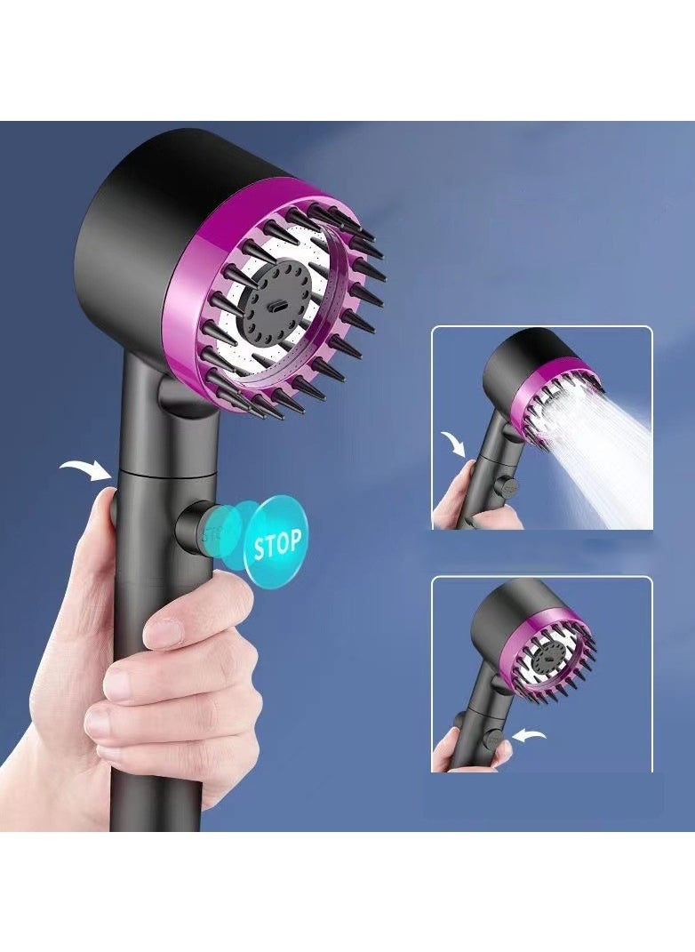 MACAIIROOS Multifunctional Massage Shower - High Pressure 3-Mode Handheld Shower Head, Massage Multifunctional One-Button Adjustment High Pressure Massage Shower Head  - Image 1