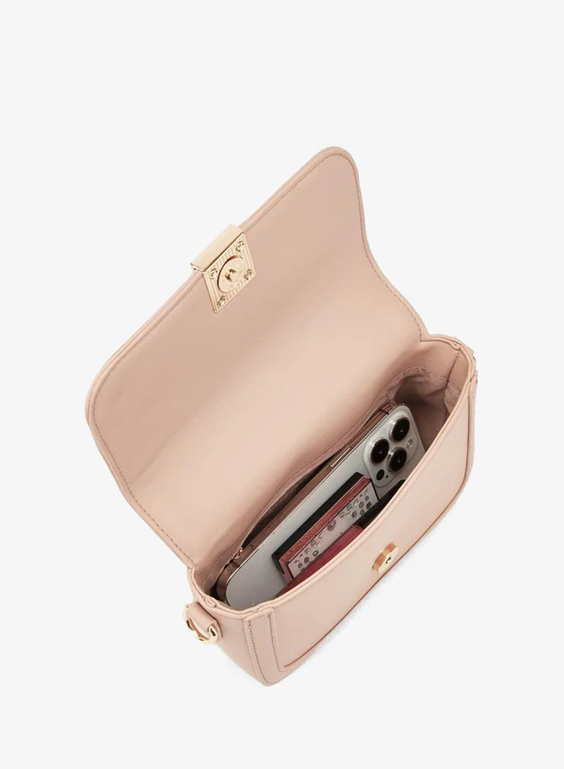 Flora Bella By Shoexpress BLUSH Solid Crossbody Bag With Detachable Strap for Women | Best Price UAE