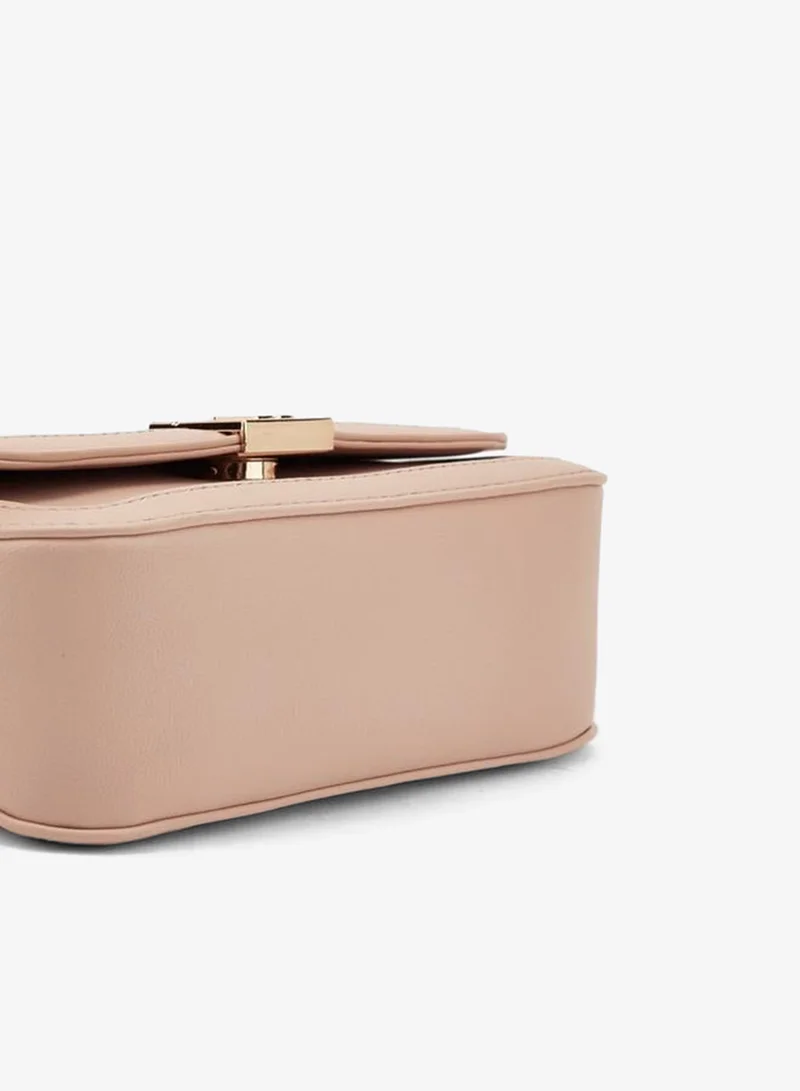Flora Bella By Shoexpress BLUSH Solid Crossbody Bag With Detachable Strap for Women | Best Price UAE