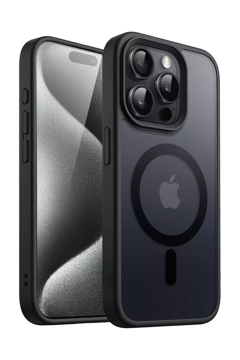 HEXABEX iPhone 15 Pro Case, Matte Protective Back Cover with Mag safe Case for iPhone 15 Pro Black 6.1" - Image 1
