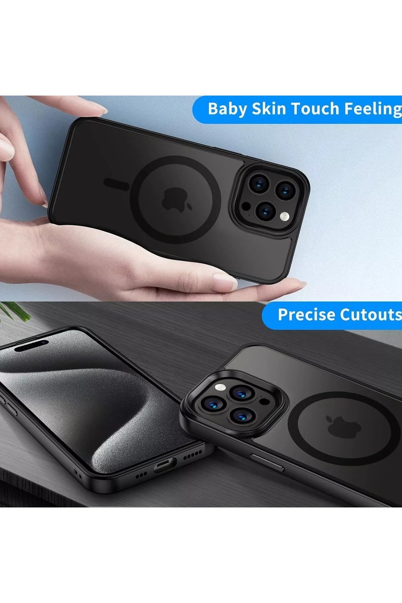 HEXABEX iPhone 15 Pro Case, Matte Protective Back Cover with Mag safe Case for iPhone 15 Pro Black 6.1" - Image 5