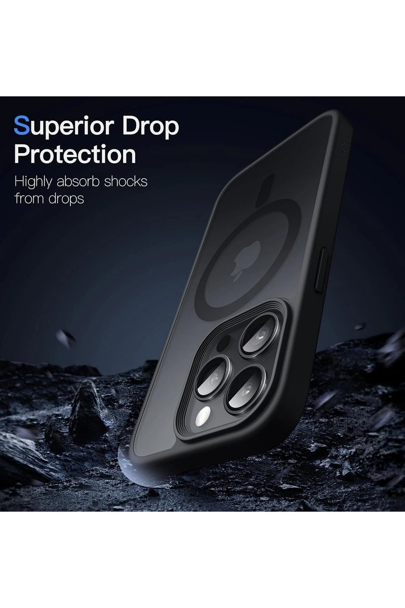 HEXABEX iPhone 15 Pro Case, Matte Protective Back Cover with Mag safe Case for iPhone 15 Pro Black 6.1" - Image 3