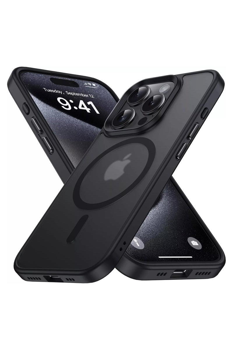 HEXABEX iPhone 15 Pro Case, Matte Protective Back Cover with Mag safe Case for iPhone 15 Pro Black 6.1" - Image 2