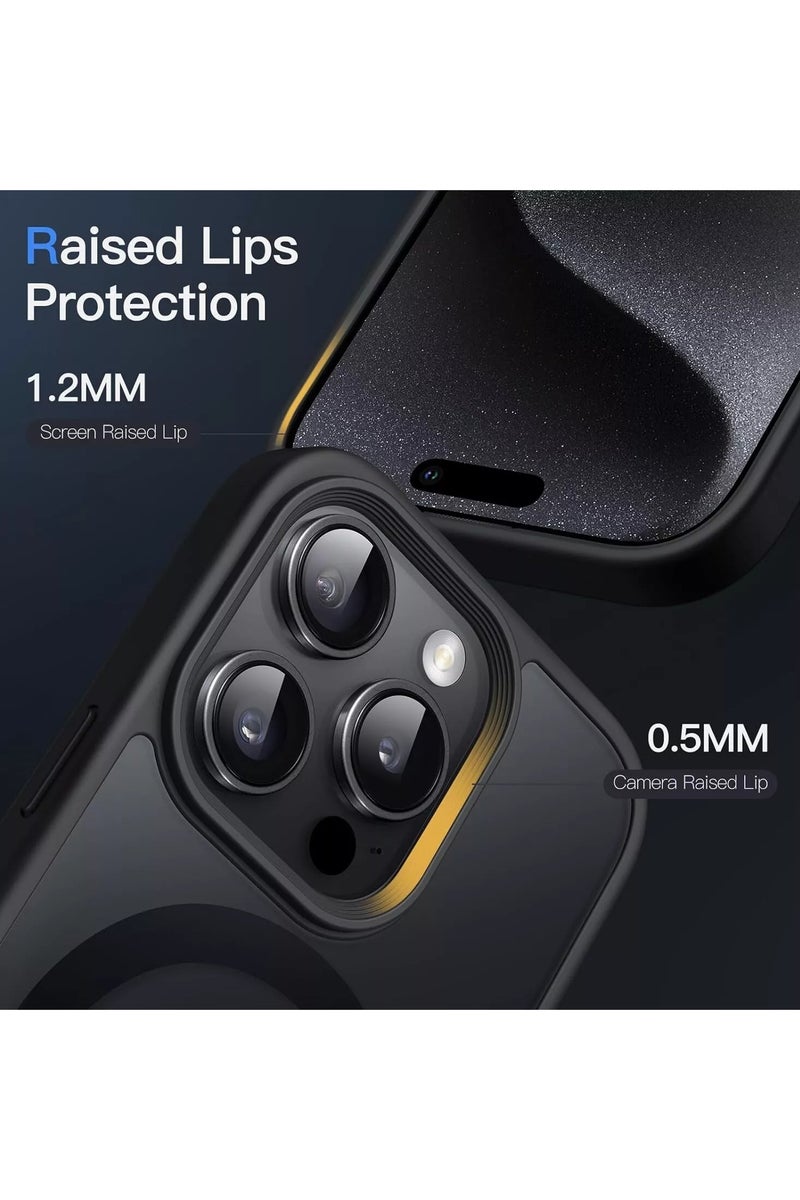 HEXABEX iPhone 15 Pro Case, Matte Protective Back Cover with Mag safe Case for iPhone 15 Pro Black 6.1" - Image 4