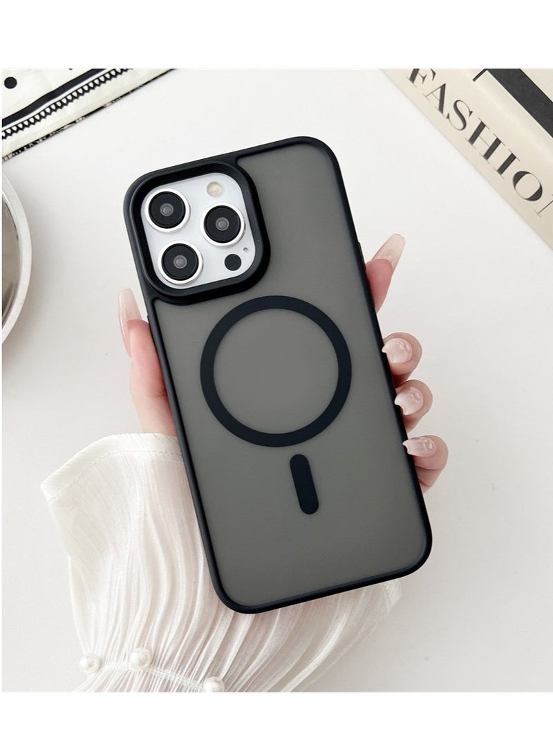 HEXABEX iPhone 15 Pro Case, Matte Protective Back Cover with Mag safe Case for iPhone 15 Pro Black 6.1" 