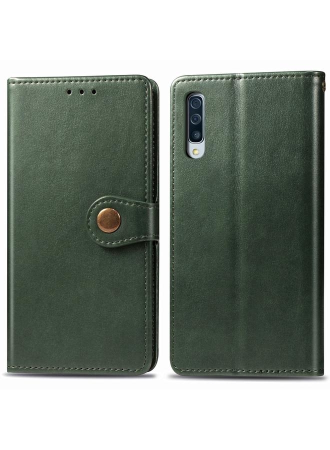 The Bros Case For Galaxy A50S Retro Solid Color Leather Buckle Phone Case with Lanyard & Photo Frame & Card Slot & Wallet & Stand Function  - Image 2