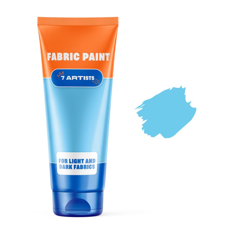 7 Artists Sky Blue Fabric Paint 2 fl oz Tube Permanent Fabric Paint Blue for Clothes Textile Clothing Paints for Cotton and Synthethic Fabrics Furniture Upholstery Shoes Sneakers TShirt Tote Bags - Image 3