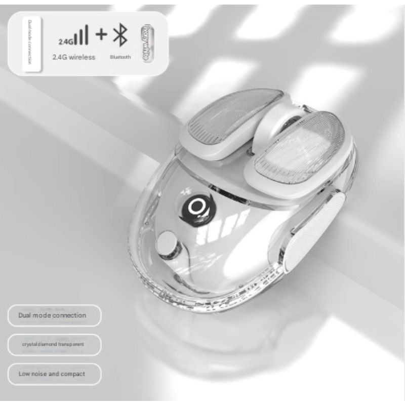 Eweadn Q9 Wireless Transparent Bluetooth Mouse, Dual-Mode Design, Silent Operation, White - Image 1