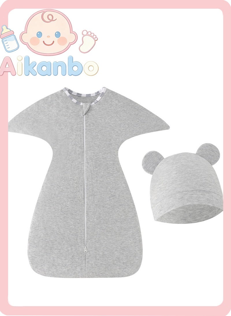 Aikanbo Baby Swaddle Blanket Newborn Swaddling Sleep Sack Infant Wearable Blanket with 2-Way Zipper for 0-3Months - Image 1