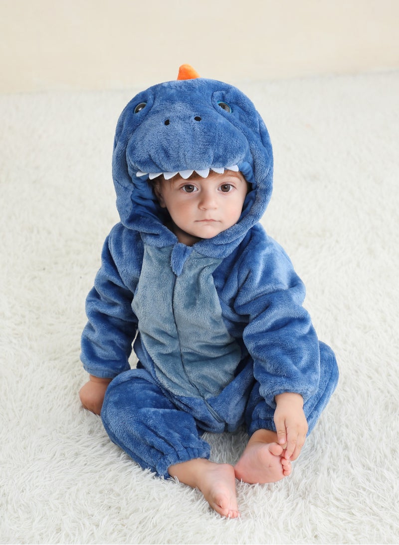 NIBEMINENT Flannel Children's Climbing Clothes Baby Autumn Winter Long Sleeved Clothes Jumpsuit Newborn Cartoon Jumpsuit - Image 1