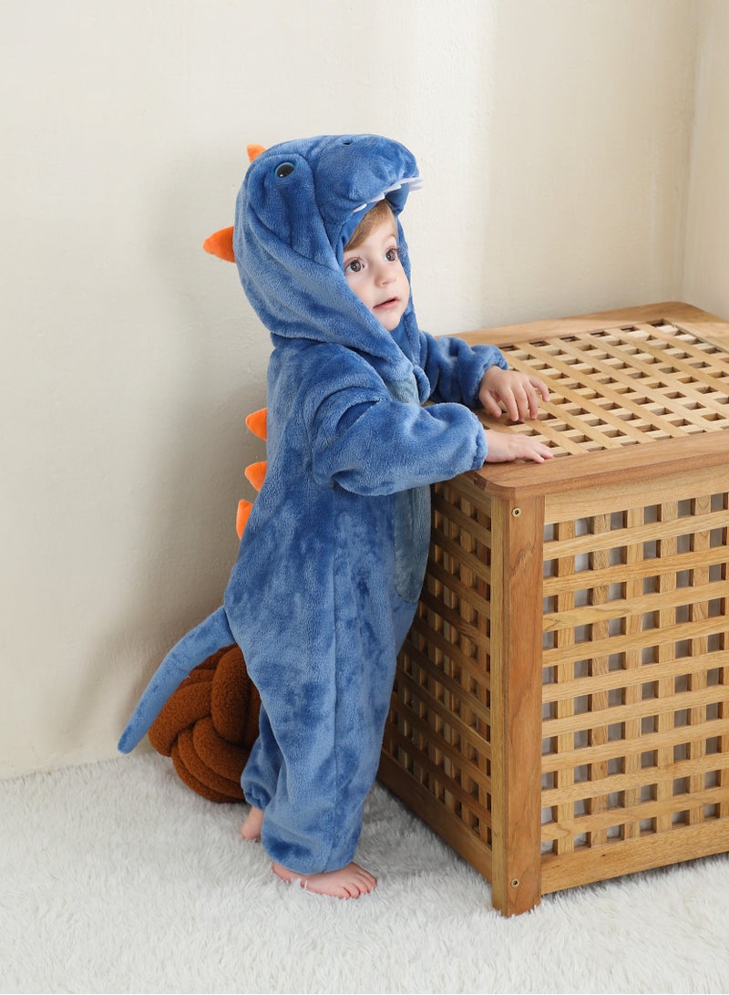 NIBEMINENT Flannel Children's Climbing Clothes Baby Autumn Winter Long Sleeved Clothes Jumpsuit Newborn Cartoon Jumpsuit - Image 3