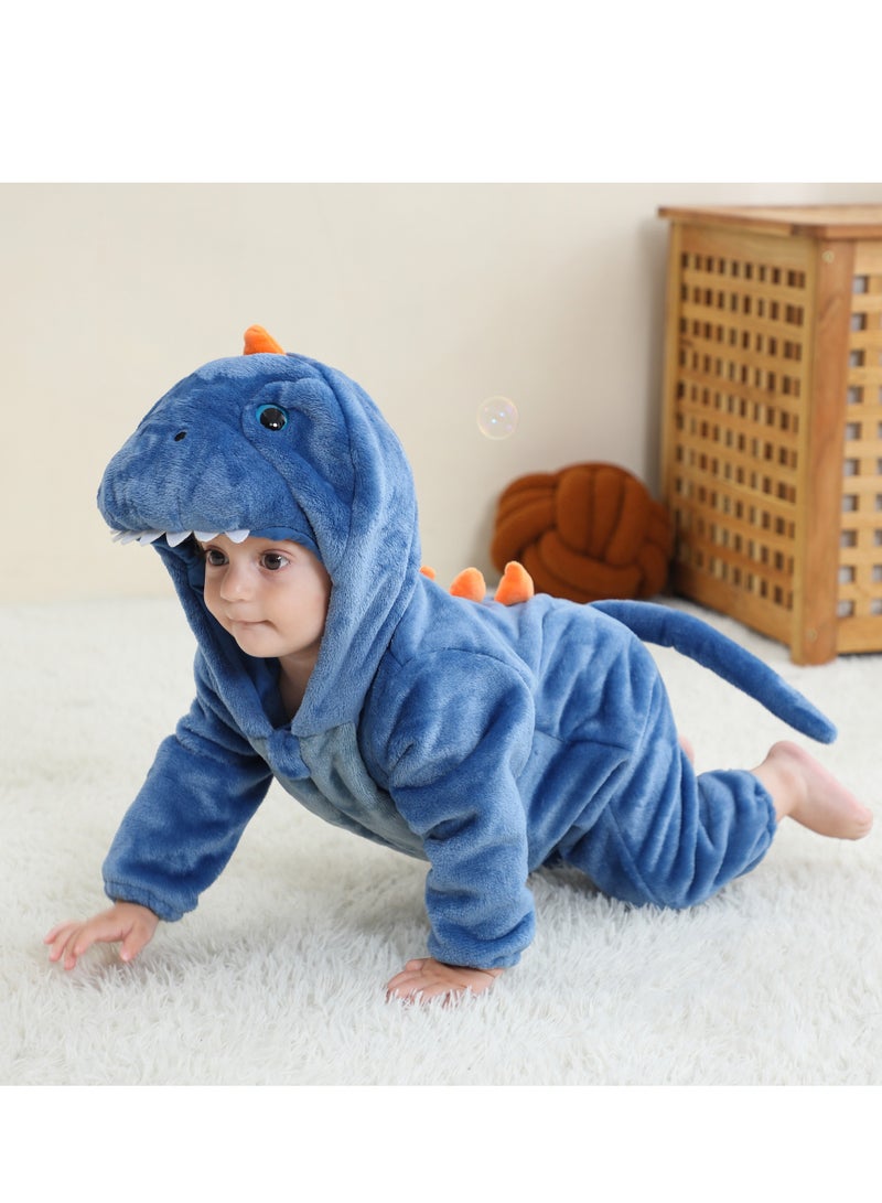 NIBEMINENT Flannel Children's Climbing Clothes Baby Autumn Winter Long Sleeved Clothes Jumpsuit Newborn Cartoon Jumpsuit - Image 5