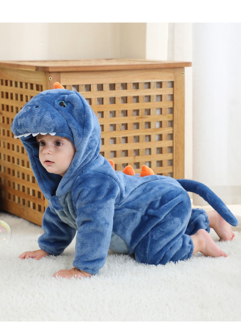 NIBEMINENT Flannel Children's Climbing Clothes Baby Autumn Winter Long Sleeved Clothes Jumpsuit Newborn Cartoon Jumpsuit - Image 4