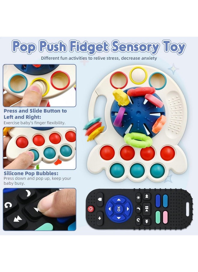 AiTuiTui - Sensory Montessori Baby Teething Toys, Silicone Remote Control Teether Toddler Travel Toys For 3 6 9 18 Months, Educational Learning Toys For Infant Newborn Boy Girl Birthday Gifts - Image 1