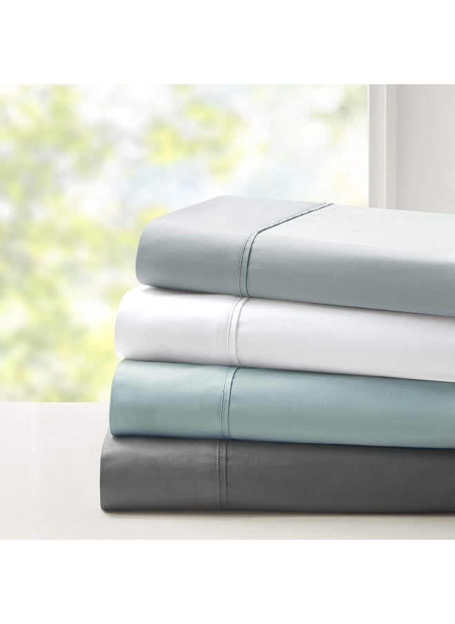 Comfort Spaces - Comfort Spaces 100% Rayon (from Bamboo) Bed Sheets Set, Breathable, Cooling Sheet with 15" Deep Pocket, All Season, Cozy Bedding Set, Matching Pillow Cases, King, White 4 Piece (CS20-1194) - Image 1
