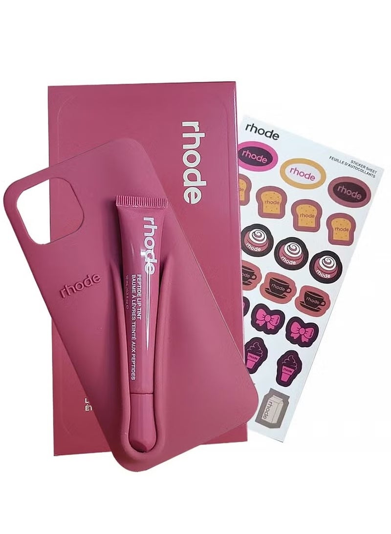 rhode Silicone Lip Holder for Cell Phone,Lip Gloss Adhesive Sleeve for Phone,Lip Holder Stick-on Phone Case,Back Stick On Holder for iPhone 16 Pro Max (SALTY TAN) - Image 1