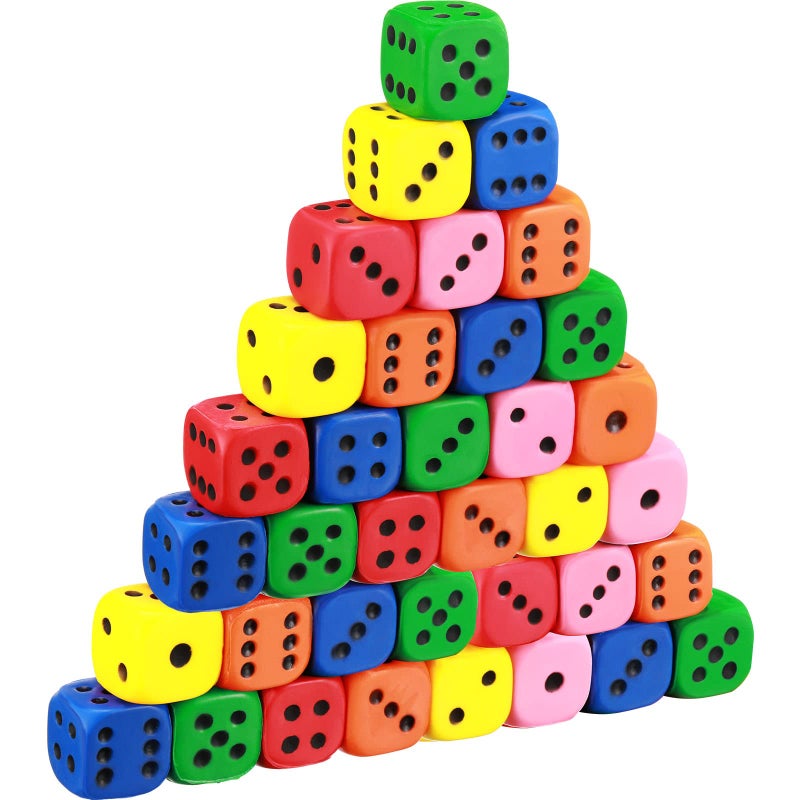 Kasyat 36 Pieces Foam Dice Colorful Cubes Block of Dice with Number Dots for Boy Girl Over 3 Building Educational Toys Math Teaching Pastime Party Favors and Classroom Supplies - Image 3