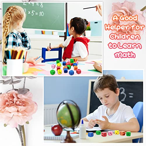 Kasyat 36 Pieces Foam Dice Colorful Cubes Block of Dice with Number Dots for Boy Girl Over 3 Building Educational Toys Math Teaching Pastime Party Favors and Classroom Supplies - Image 5