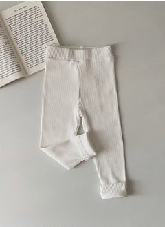 Loquat Kids Solid Color Thermal Underwear Pants Cotton Soft Long Johns Base Layer Bottom Pants White 