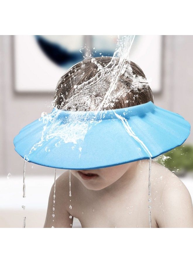 KOMIDK Baby Shower Cap Soft Adjustable Baby Bath Head Cap Visor For Washing Hair Shower Bathing Protection Bath Cap For Toddler Baby Kids Children (Blue)  - Image 5