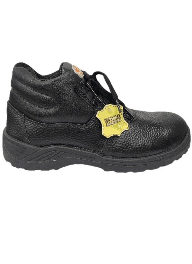 Workman - WORKMAN CURSA Black Leather Safety Shoes for | Bike Learning Safety Shoes | Antistatic, Anti-Slip, Oil & Heat Resistant | Double Density with Steel Toe | Size-45 - Image 1