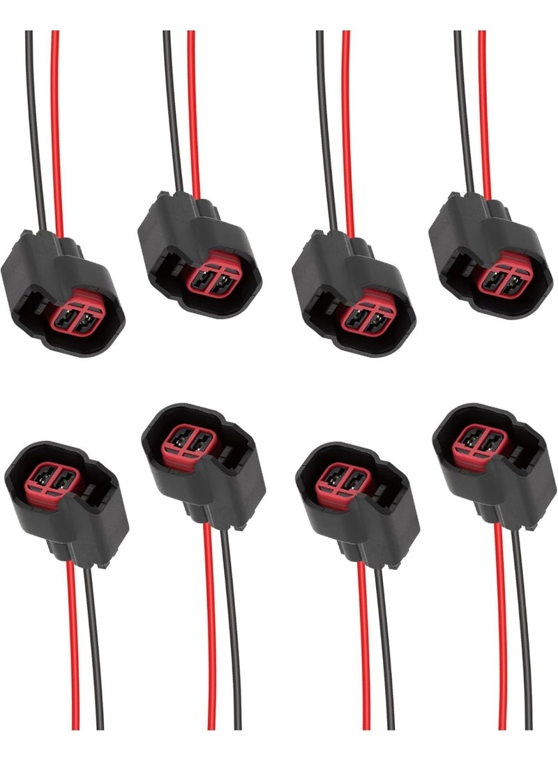 8 PCS Fuel Injector Connector Pigtail,Fuel Injectors Set of 8 Replace OEM# 5013995AA,5161919AA,Car Accessories Fuel Injector Wiring Harness Compatible with Dodge,Ford,Chevrolet (8PCS) - Image 1
