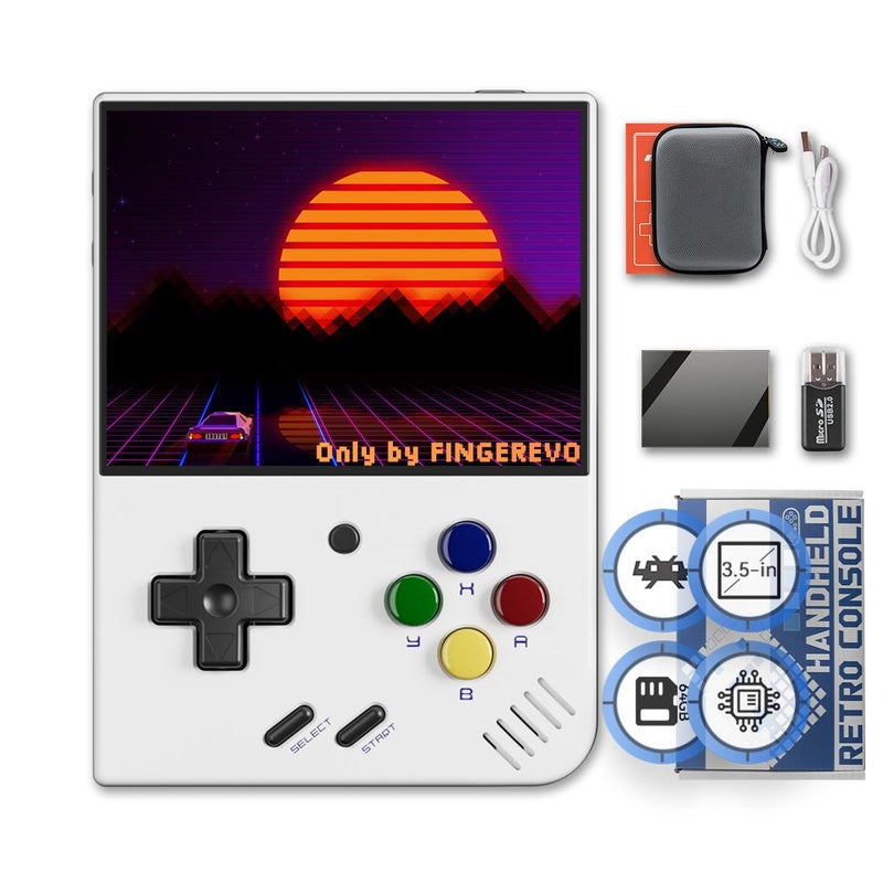 FINGEREVO Miyoo Mini Plus Handheld Game Console 35inch 640480 IPS Screen 3000mAh Miyoomini with Portable Case White - Image 2