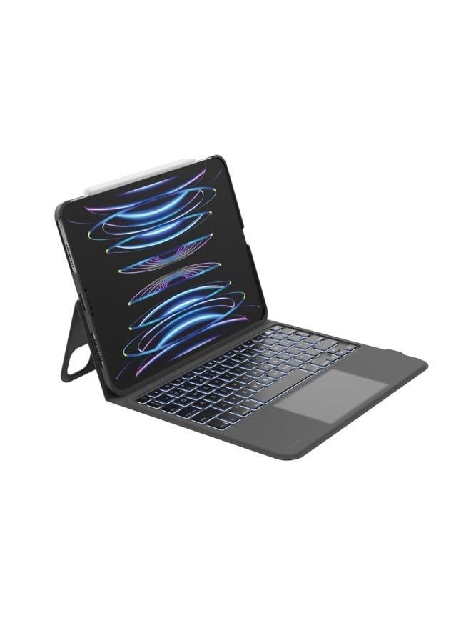 ELTRAZONE Touch Keyboard Case with Trackpad for iPad Pro 11 2024/2025 Magnetic Protective Cover with Backlit Keyboard, Multi-Touch Trackpad, Rechargeable Wireless Keyboard Case Black - Image 4