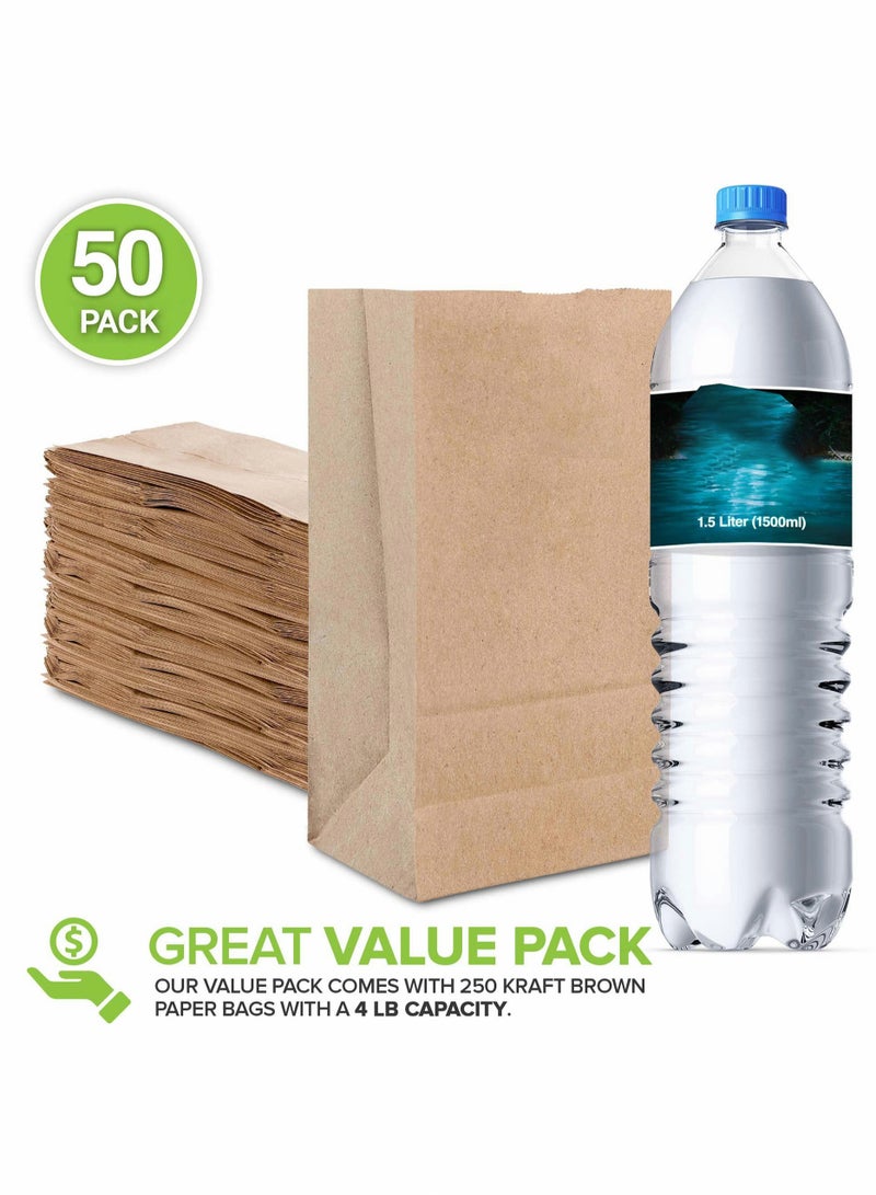 Excefore 50 Pcs Kraft Brown Paper Bags - Image 2