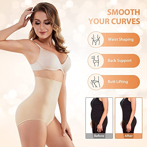 HSR nylon spandex Shapewear For Women Tummy Control High Waisted Body Shaper Shorts Shapewear Cream - Image 3