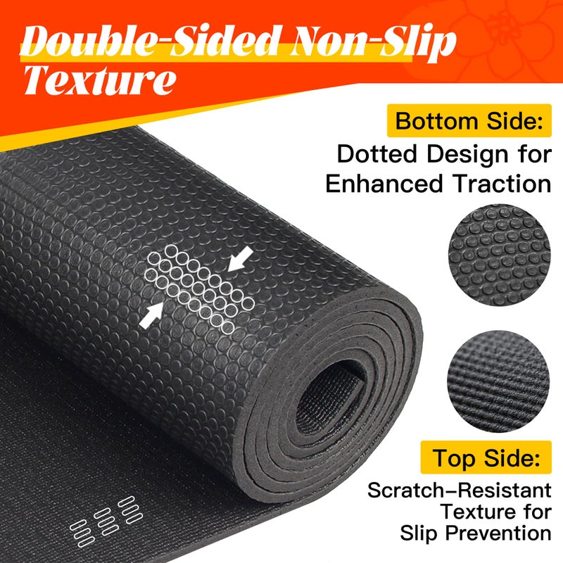 VTORY 8mm Large Workout Mat 6Ã—4 ft â€“ Extra Large Wide Yoga Mat & Pilates Mat Thick, Non-Slip Exercise Mat for Home Gym, Home Workout, HIIT, Strength, Stretching - Image 5