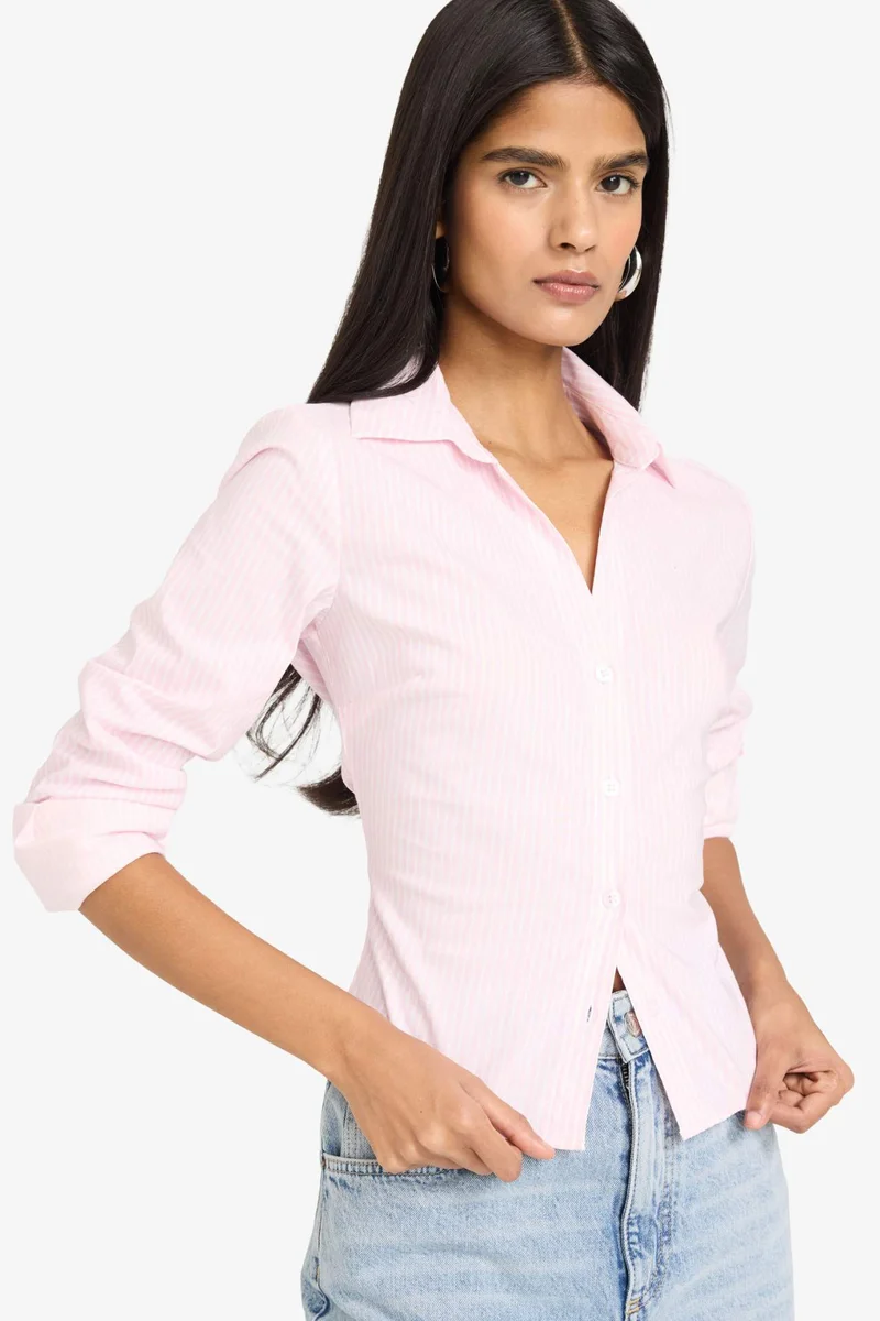 DeFacto Fitted Bengaline Long Sleeve Shirt