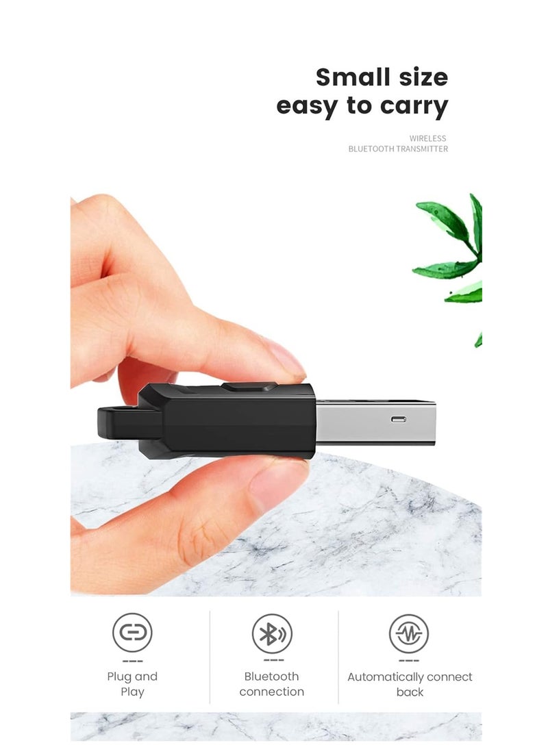 Bluetooth Audio Transmitter for PS5/PS4/Switch/Xbox/PC Bluetooth Adapter Wireless Receiver, BT 5.0 Wireless Audio Transmitter, Low Latency Converter Drive-free Operation for Headset  Speakers - Image 5