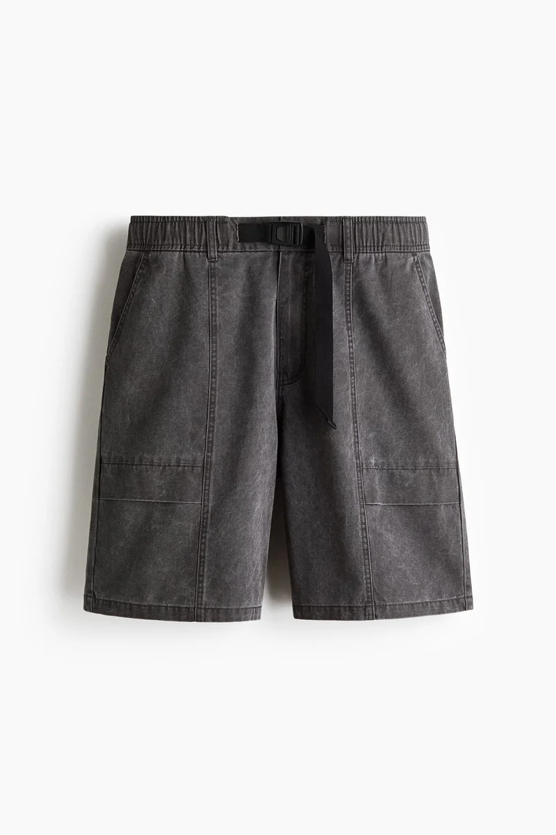 H&M  Loose Fit Belted cotton utility shorts for Men | Best Price UAE