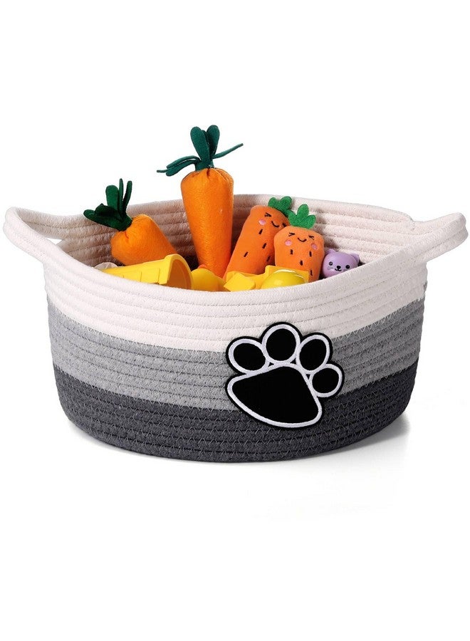 Perthlin Cute Dog Basket Cat Storage with Handles Decorative Basket for Dog Gift 11.8 x 11.81 x 5.91 Inch(Gray) - Image 1