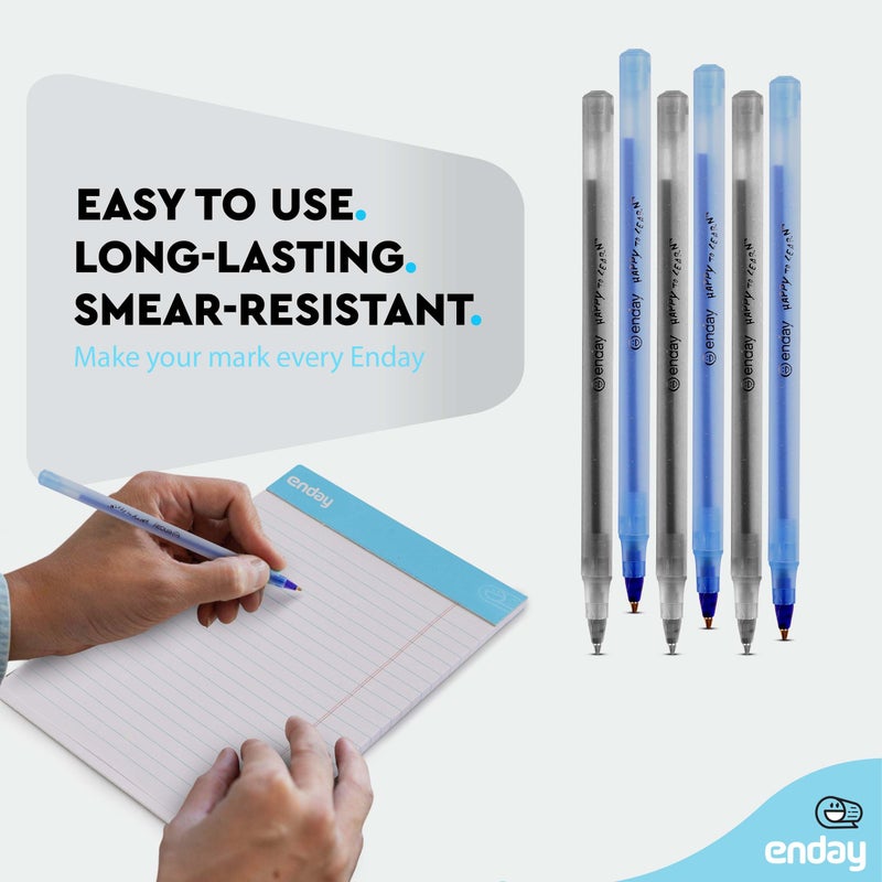 Enday Ballpoint Pens Bulk Blue and Black Pens (240 Pack) 120 Black & 120 Blue - Medium Point (1.0mm) Flexible Round Barrel For Writing Comfort, Pens Bulk for School, Home and Office. - Image 2