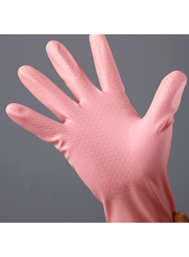 Housework Gloves for Washing Dishes and Vegetables, Household Cleaning, Laundry, Kitchen Elastic Band Mouth Rubber Latex Gloves, 2 Pairs - Image 4