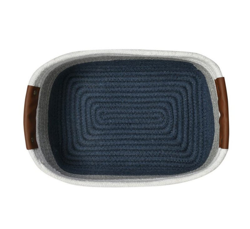 pepme Cotton shelf basket rectangular tri color 11x8x5  - Image 4